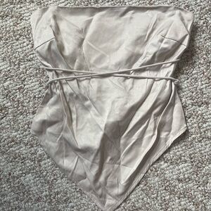 Line & Dot Cream Strapless Top